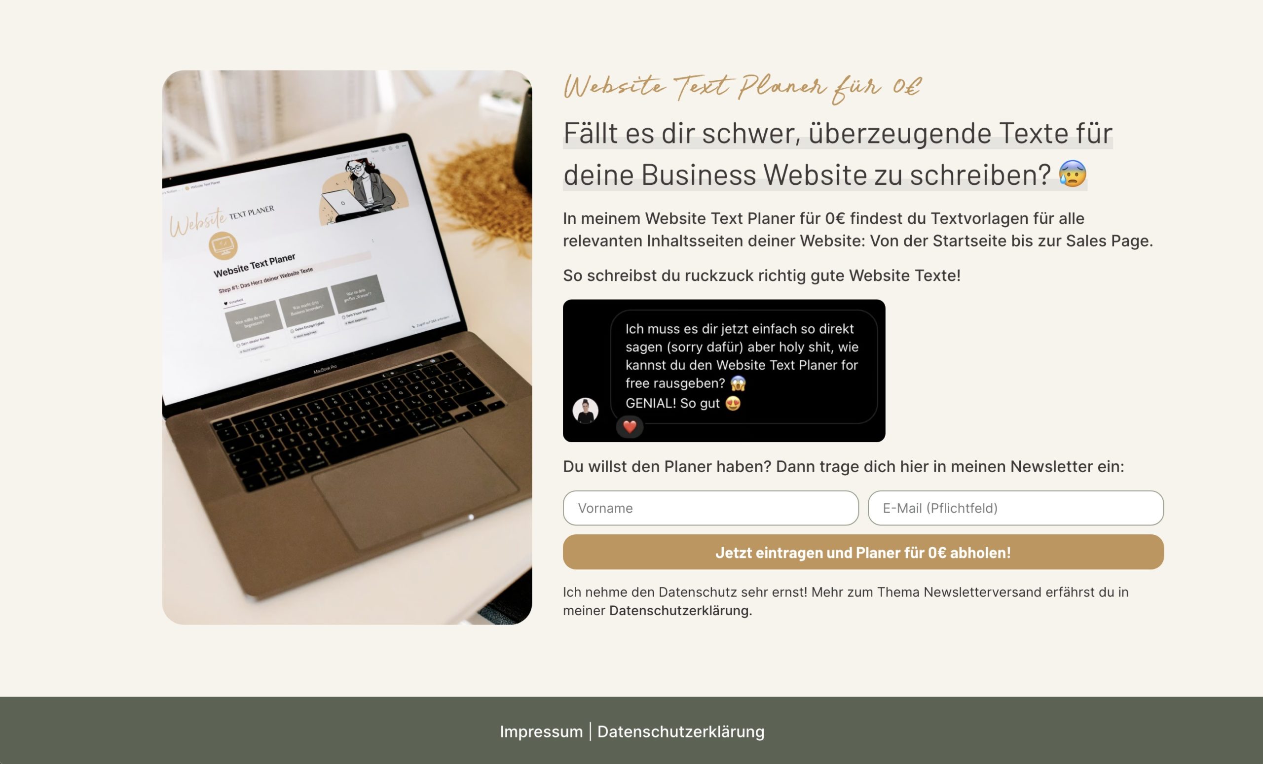 Landingpage Elementor Beispiel