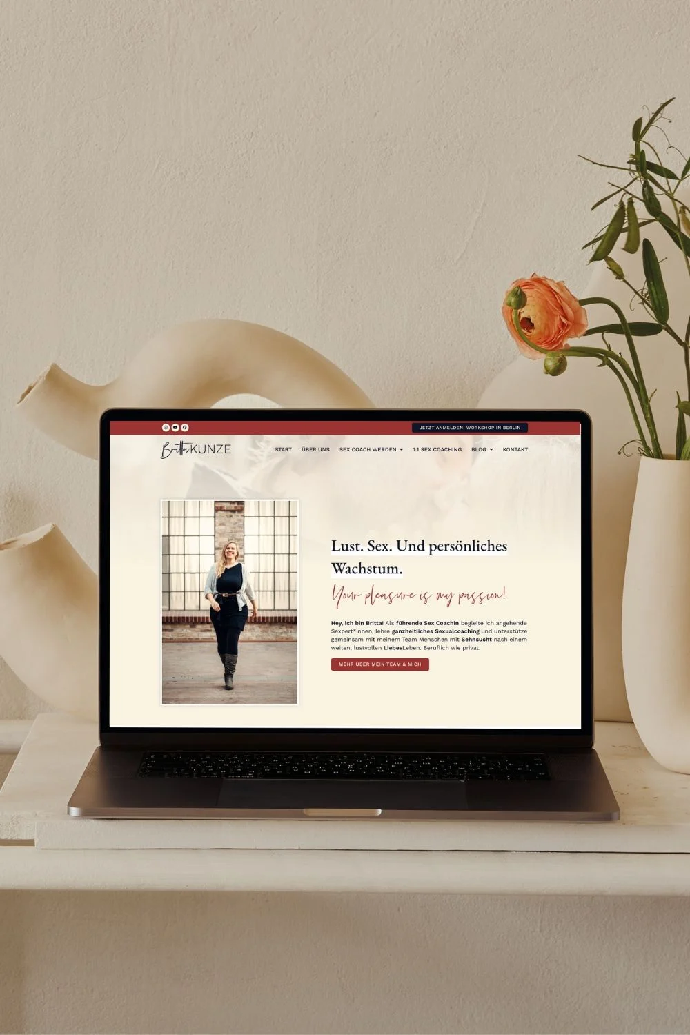 Website für eine Sex Coachin, erstellt von Annika Gievers