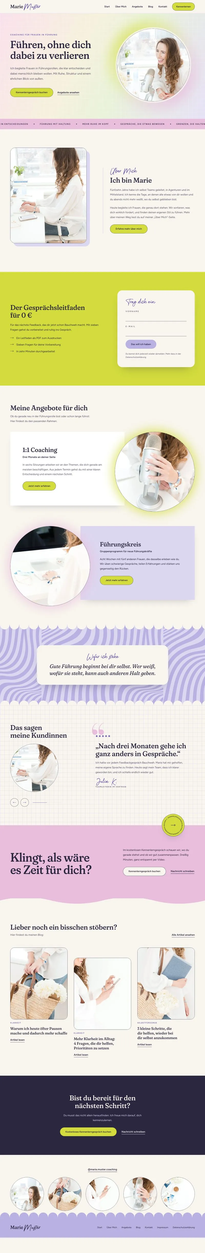 Vorschau der Essential Website Vorlage Citrus mit Beispielinhalten