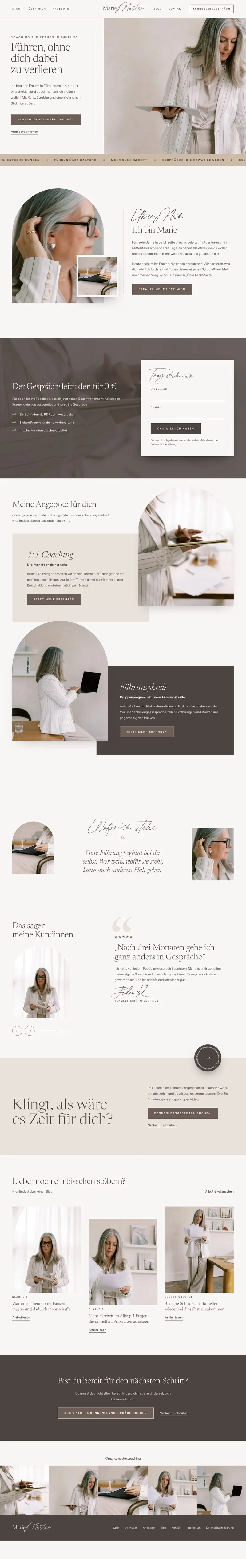 Vorschau der Essential Website Vorlage Linen mit Beispielinhalten